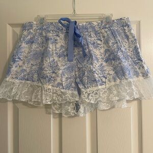 Anthropologie Blue Tolie Print Sleeping Shorts